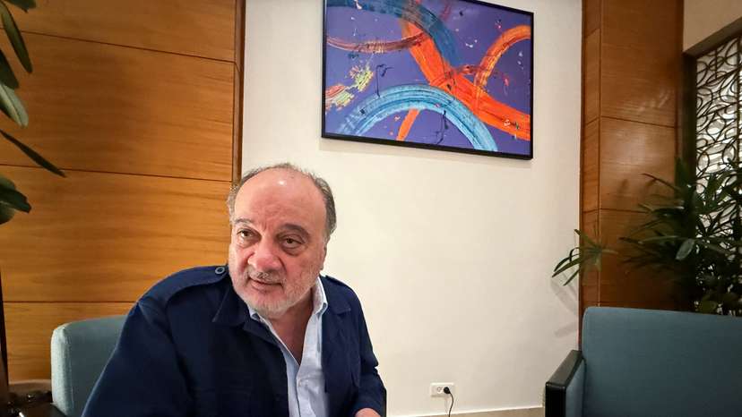 Palestinian politician Nasser al-Qudwa speaks during an interview with Reuters in Ramallah