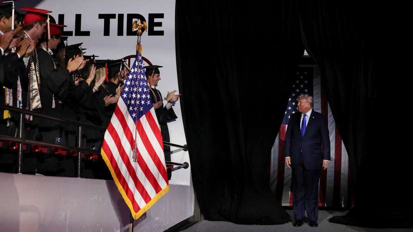 U.S. President Trump delivers commencement address at University of Alabama in Tuscaloosa