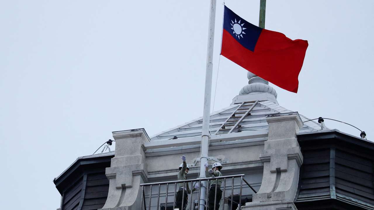 FILE PHOTO: A Taiwanese flag at the Presidential Palace in Taipei