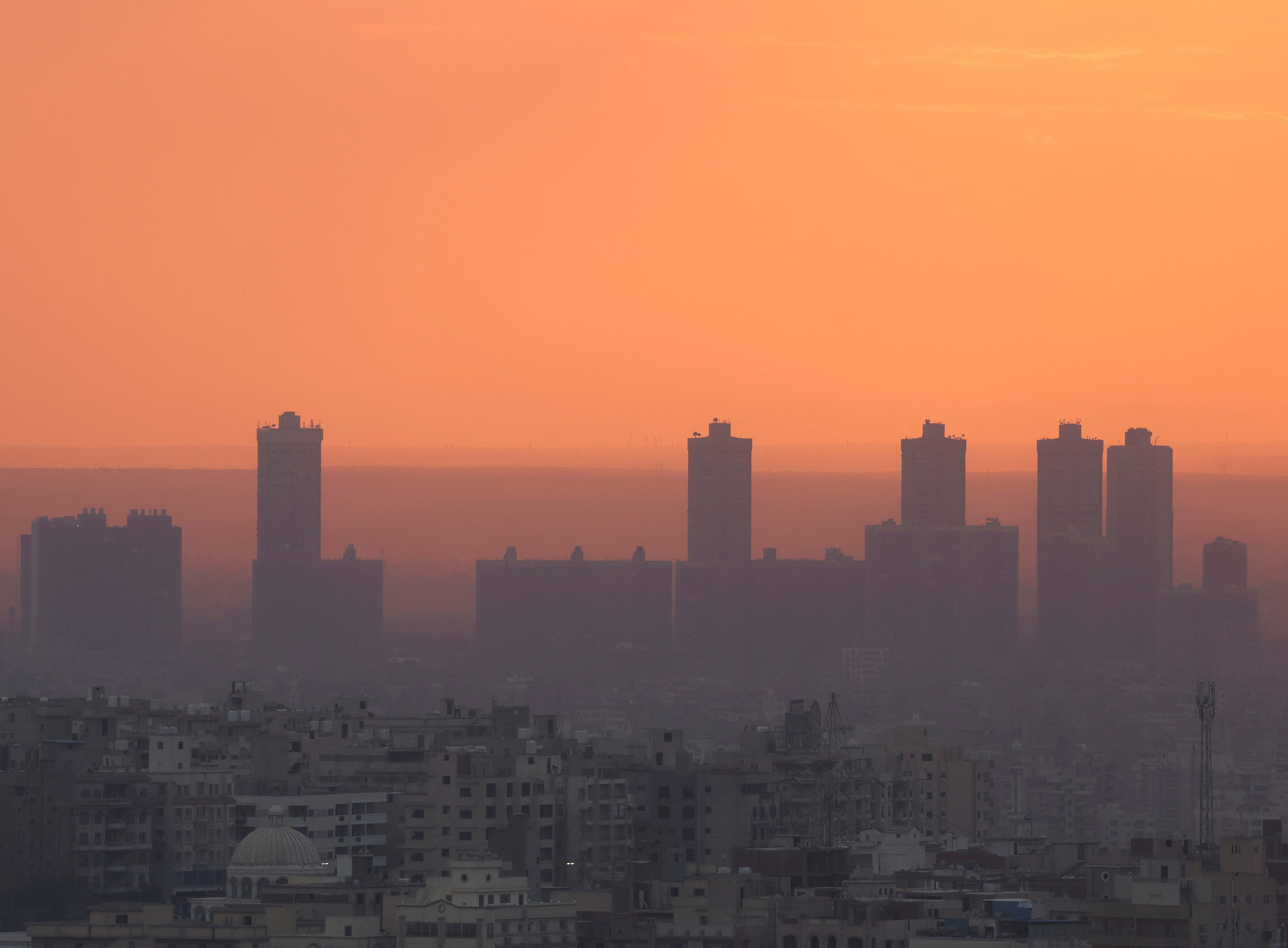FILE PHOTO: A general view of Cairo skyline during sunset