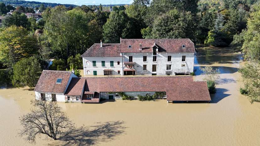 Floods due to heavy rain and storm Kirk in France