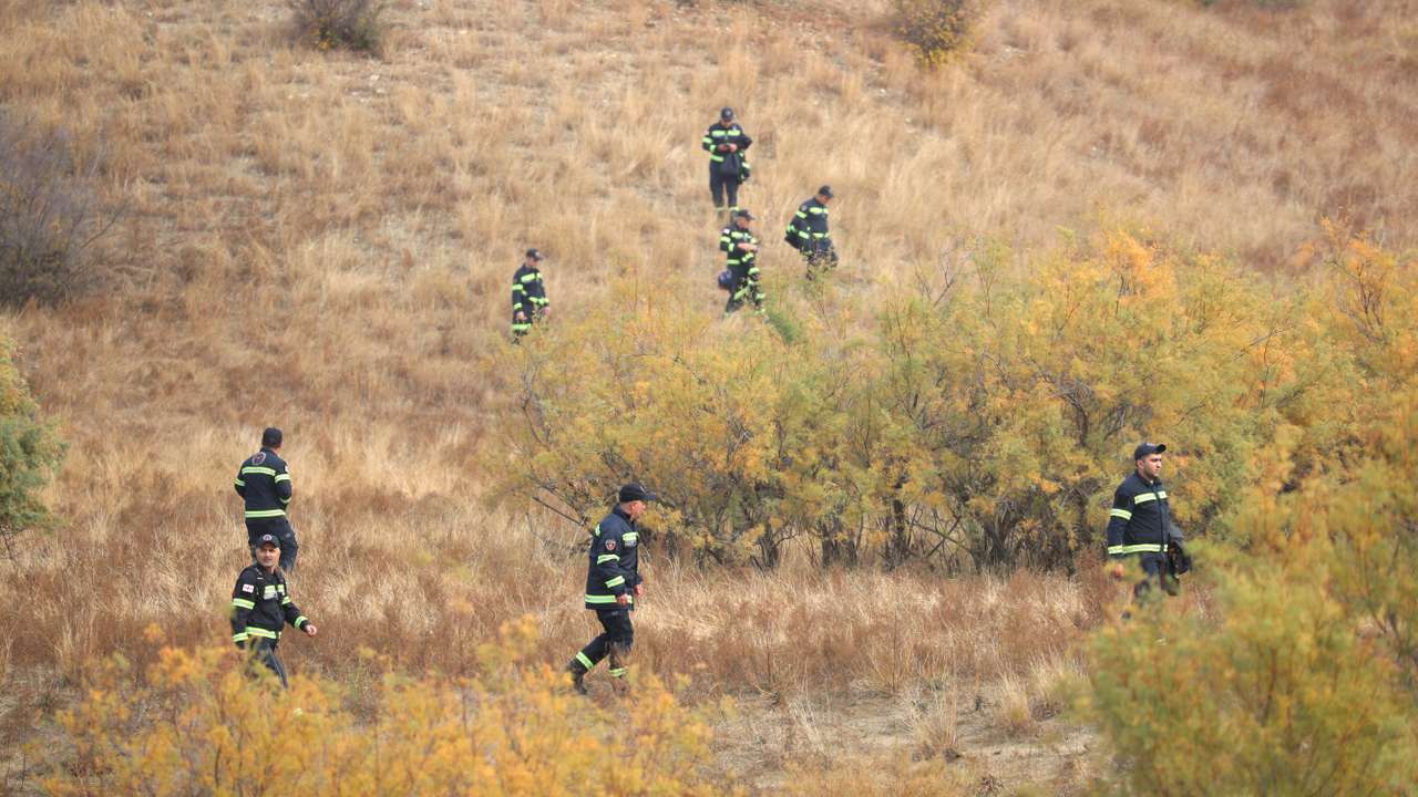 Aftermath of Turkish military plane crash in Georgia