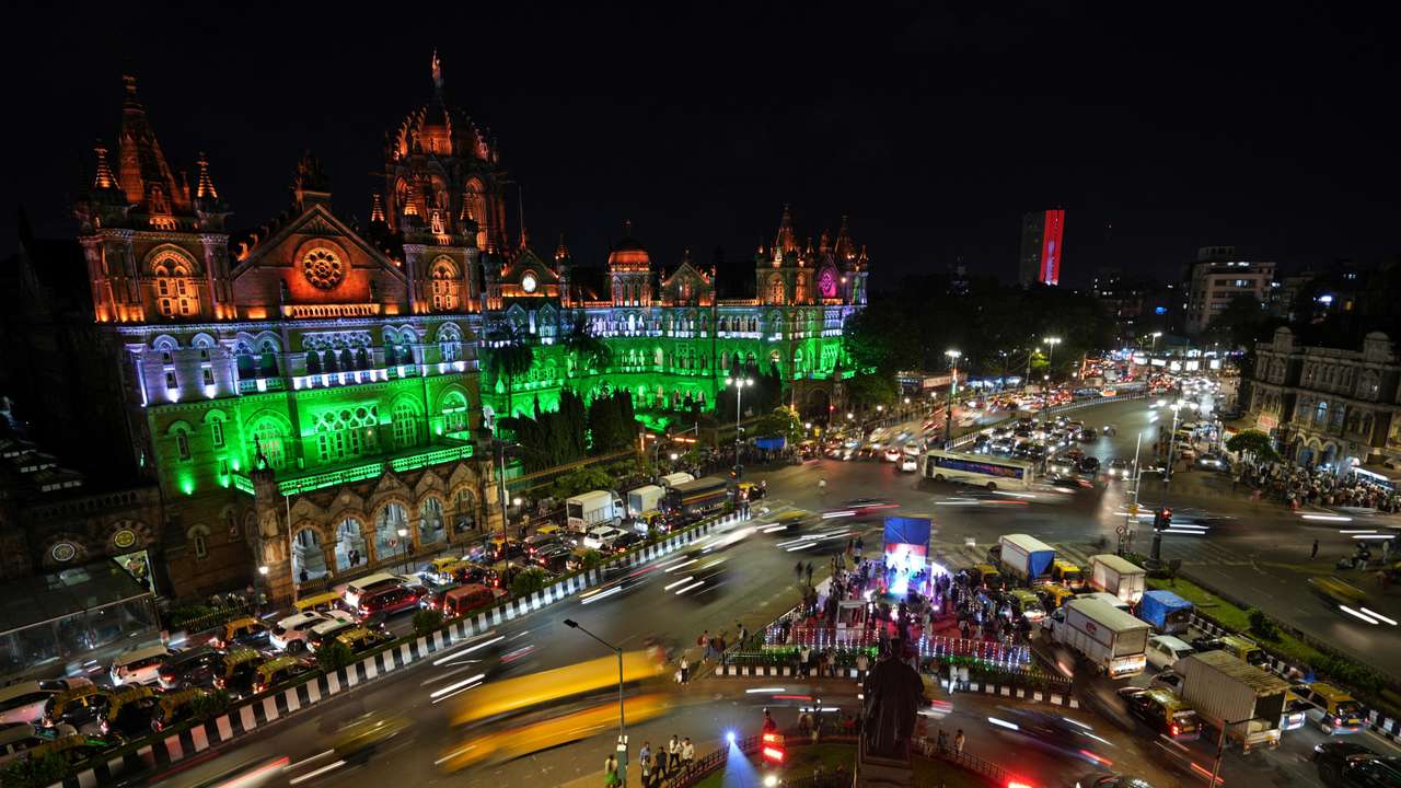 The eve of the India's Independence Day in Mumbai