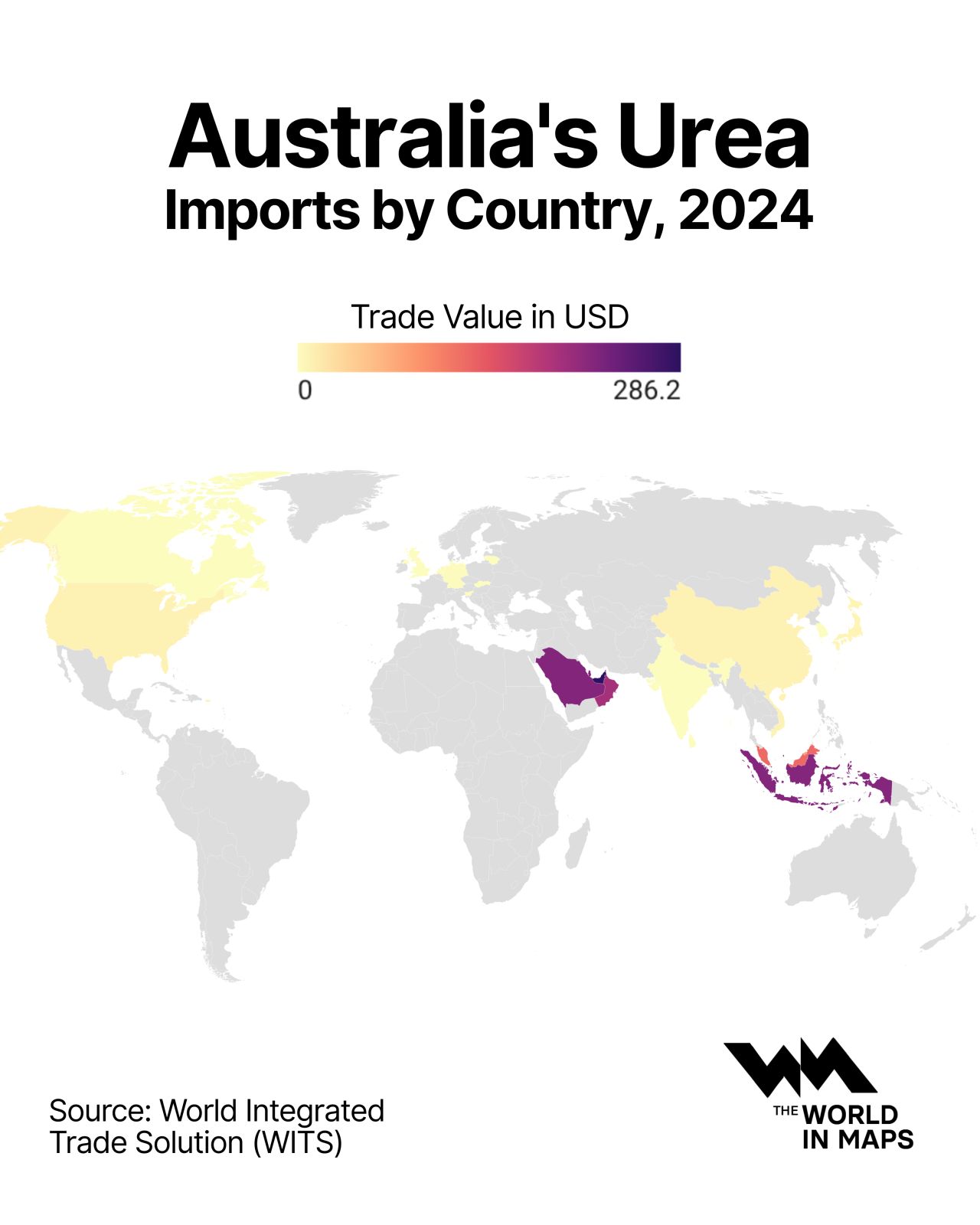 Australia's Urea Imports by country 2024