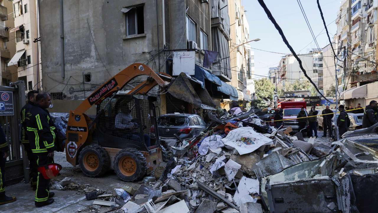 Aftermath of an Israeli strike, in central Beirut