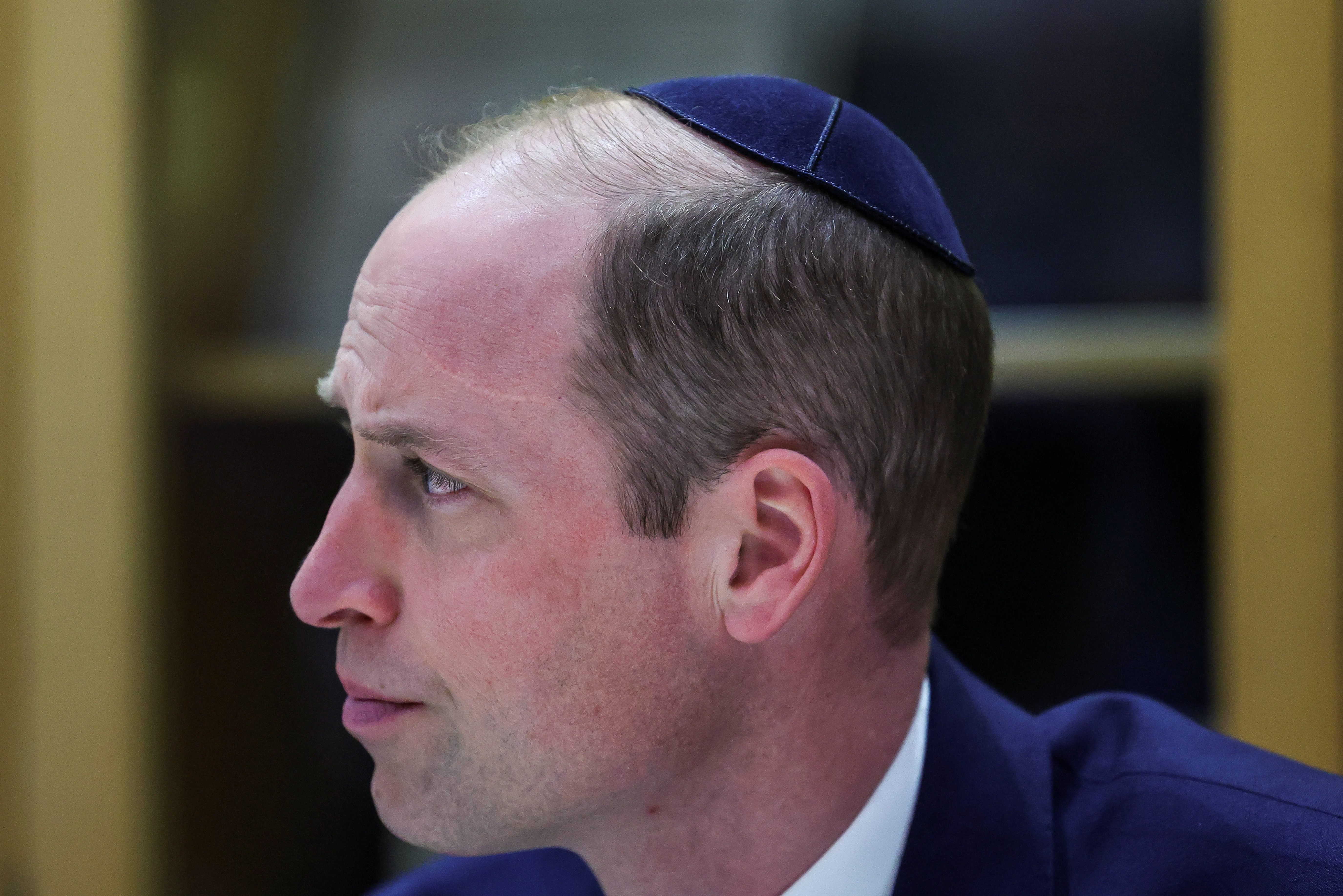 Britain's Prince William visits the Western Marble Arch Synagogue, in London