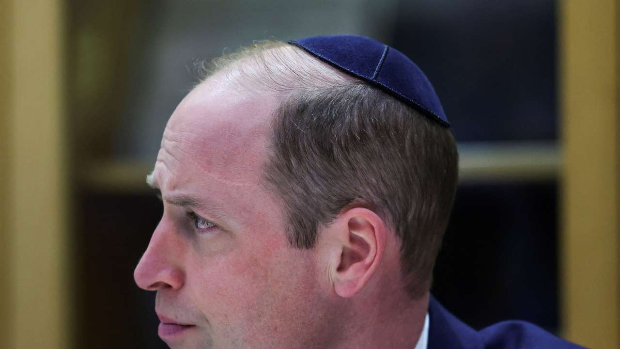 Britain's Prince William visits the Western Marble Arch Synagogue, in London
