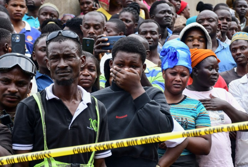 Aftermath of a landslide due to heavy rainfall, in Kampala
