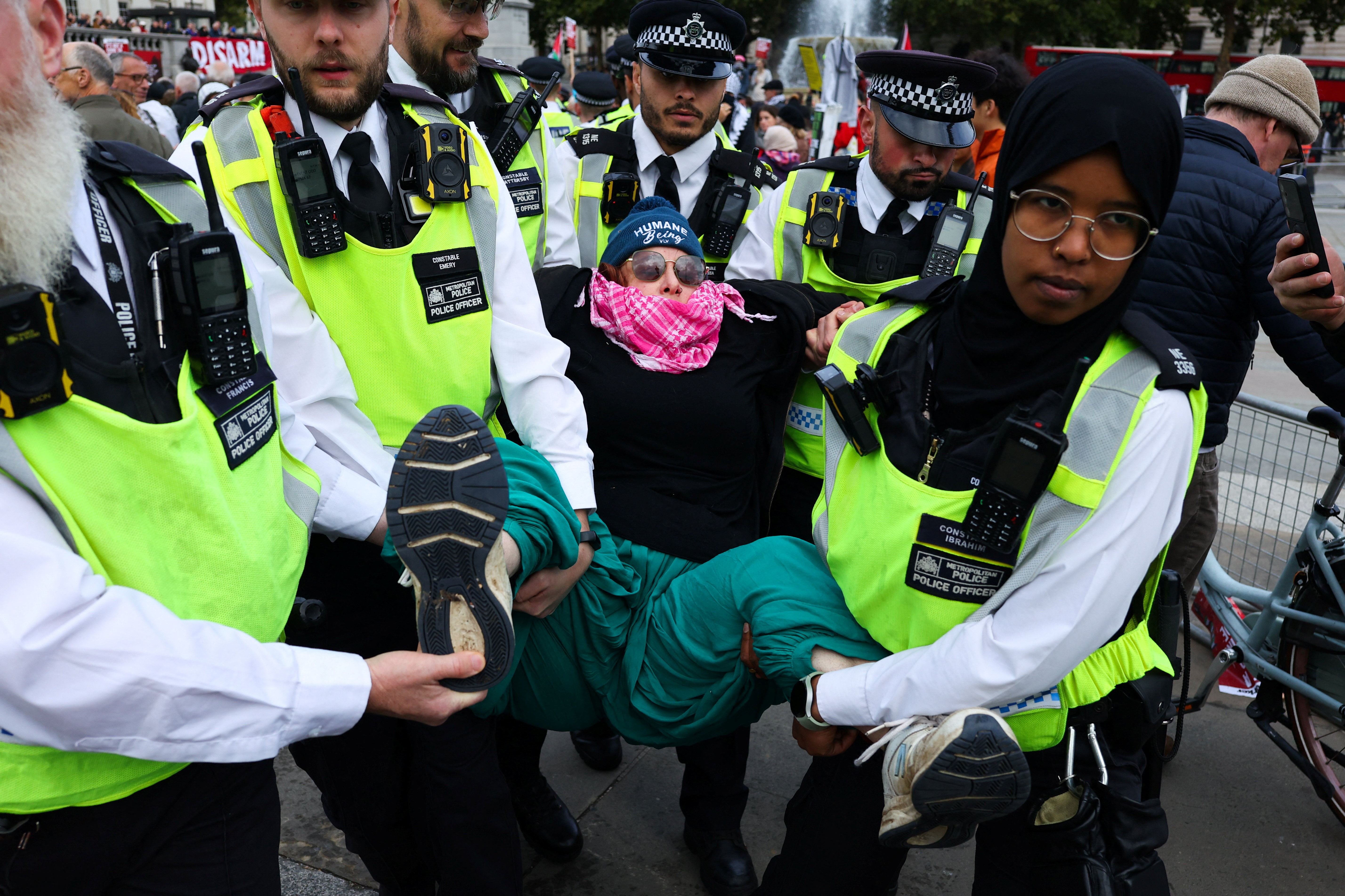 Protest against the British government's ban on Palestine Action in London