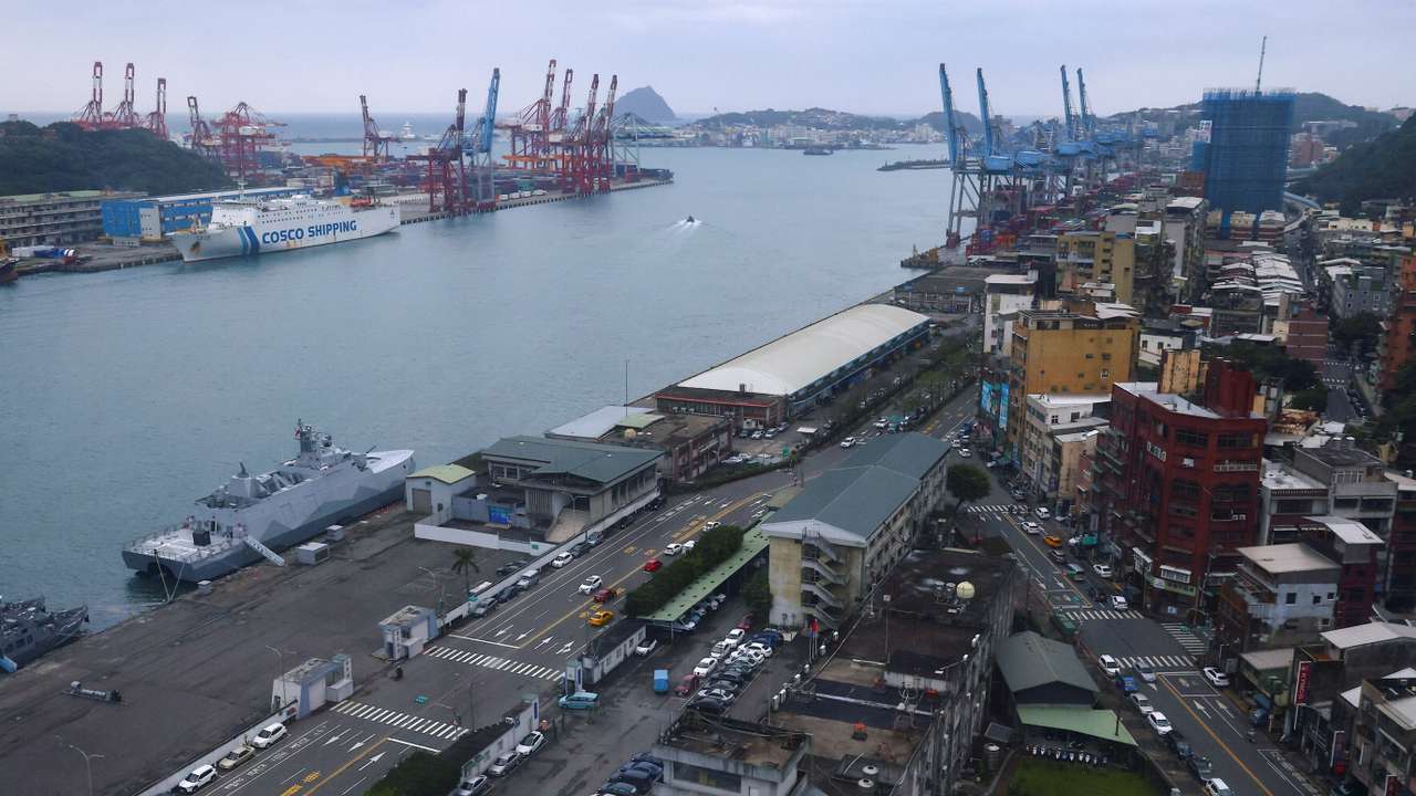 A general view of a port in Keelung