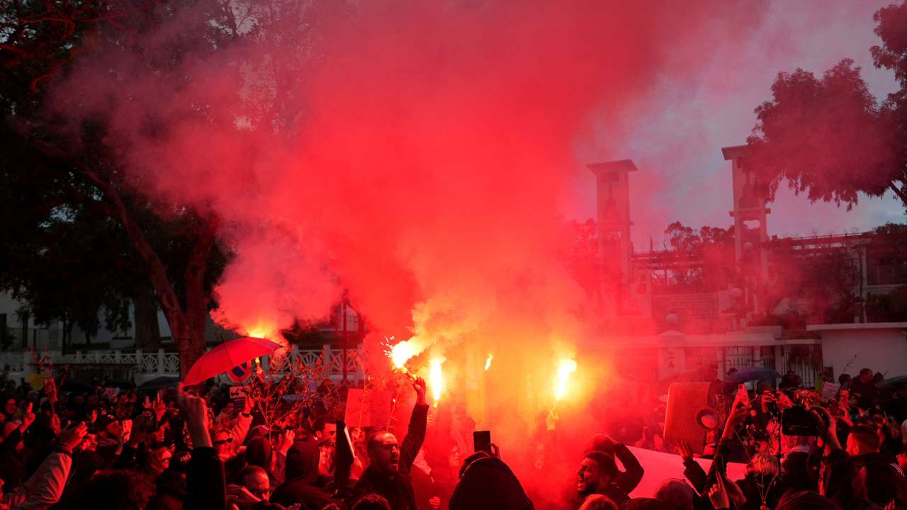 People protest against President Kais Saied in Tunis