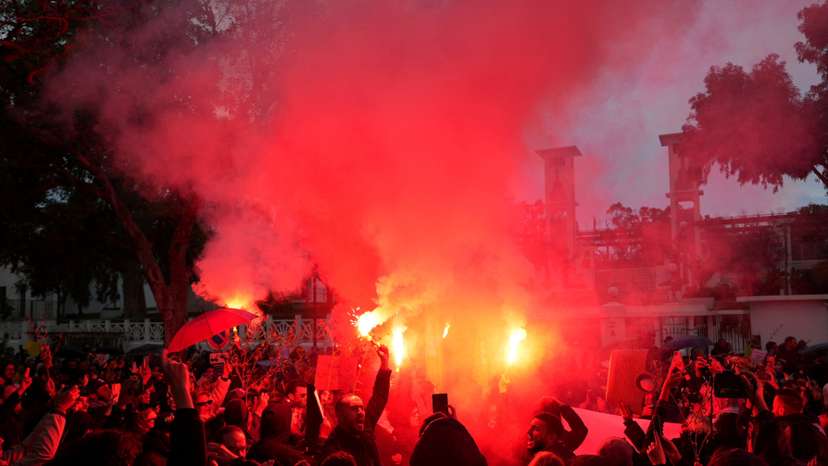 People protest against President Kais Saied in Tunis