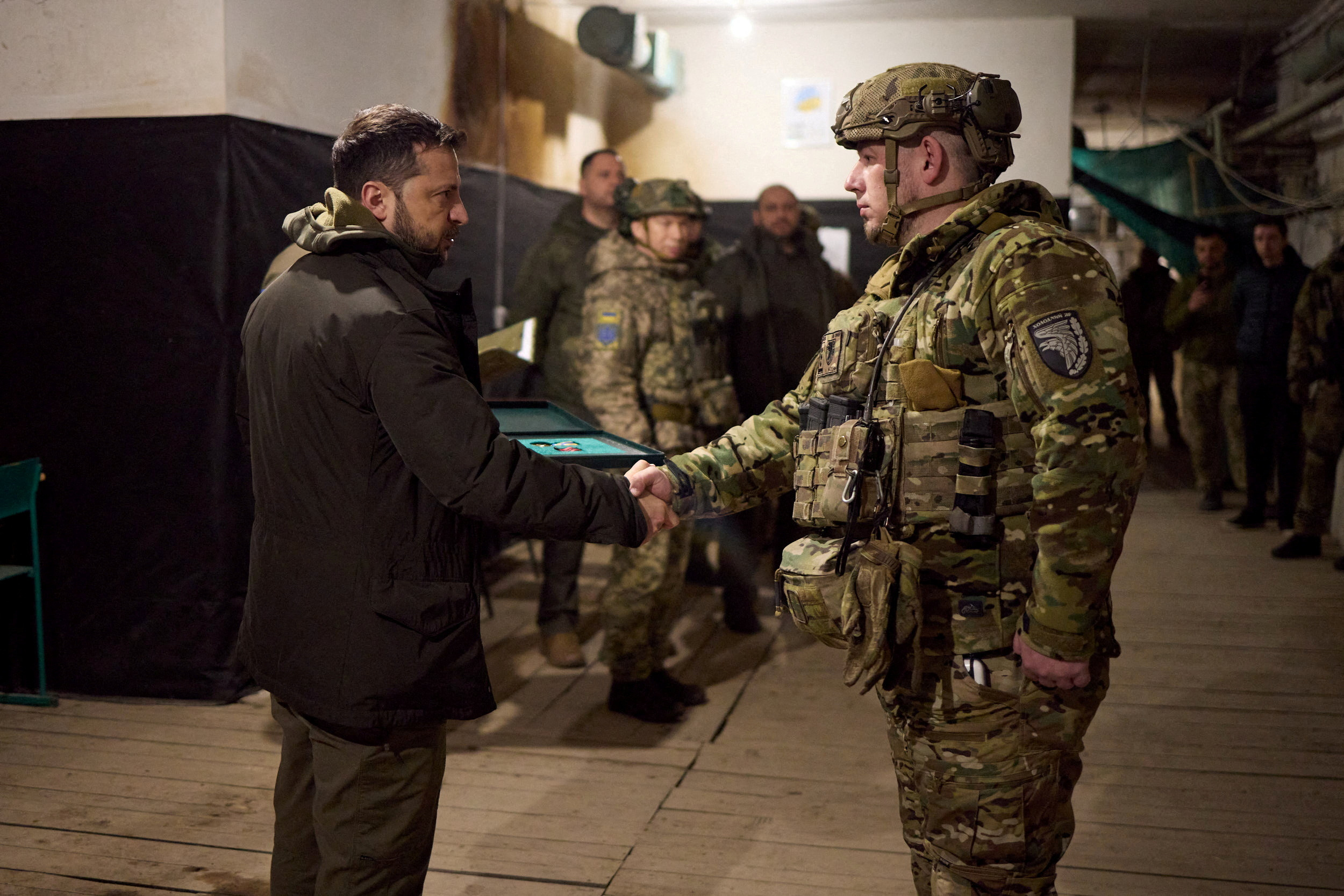 FILE PHOTO: Ukraine's President Zelenskiy visits Ukrainian troops in Kupiansk