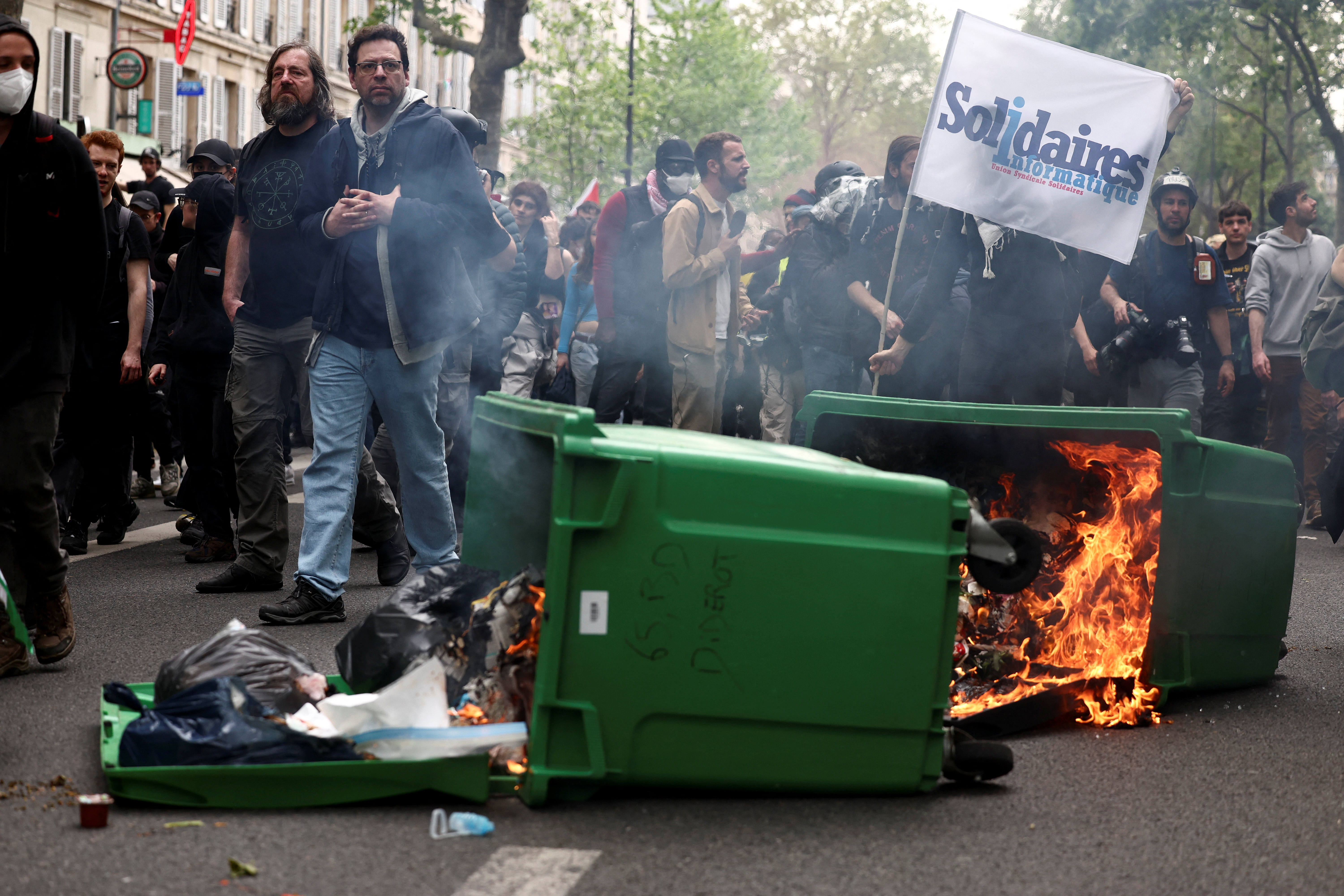 Traditional May Day labour union march in Paris