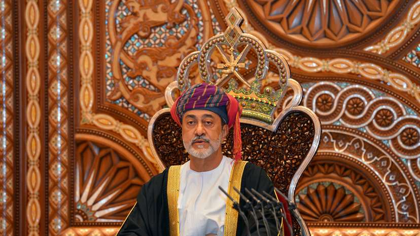Sultan Haitham bin Tariq al-Said gives a speech after being sworn in, in Muscat