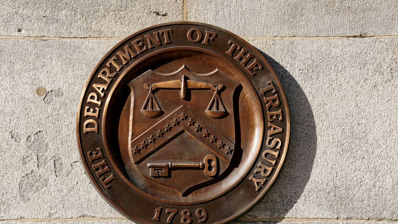 FILE PHOTO: The U.S Treasury building in Washington.
