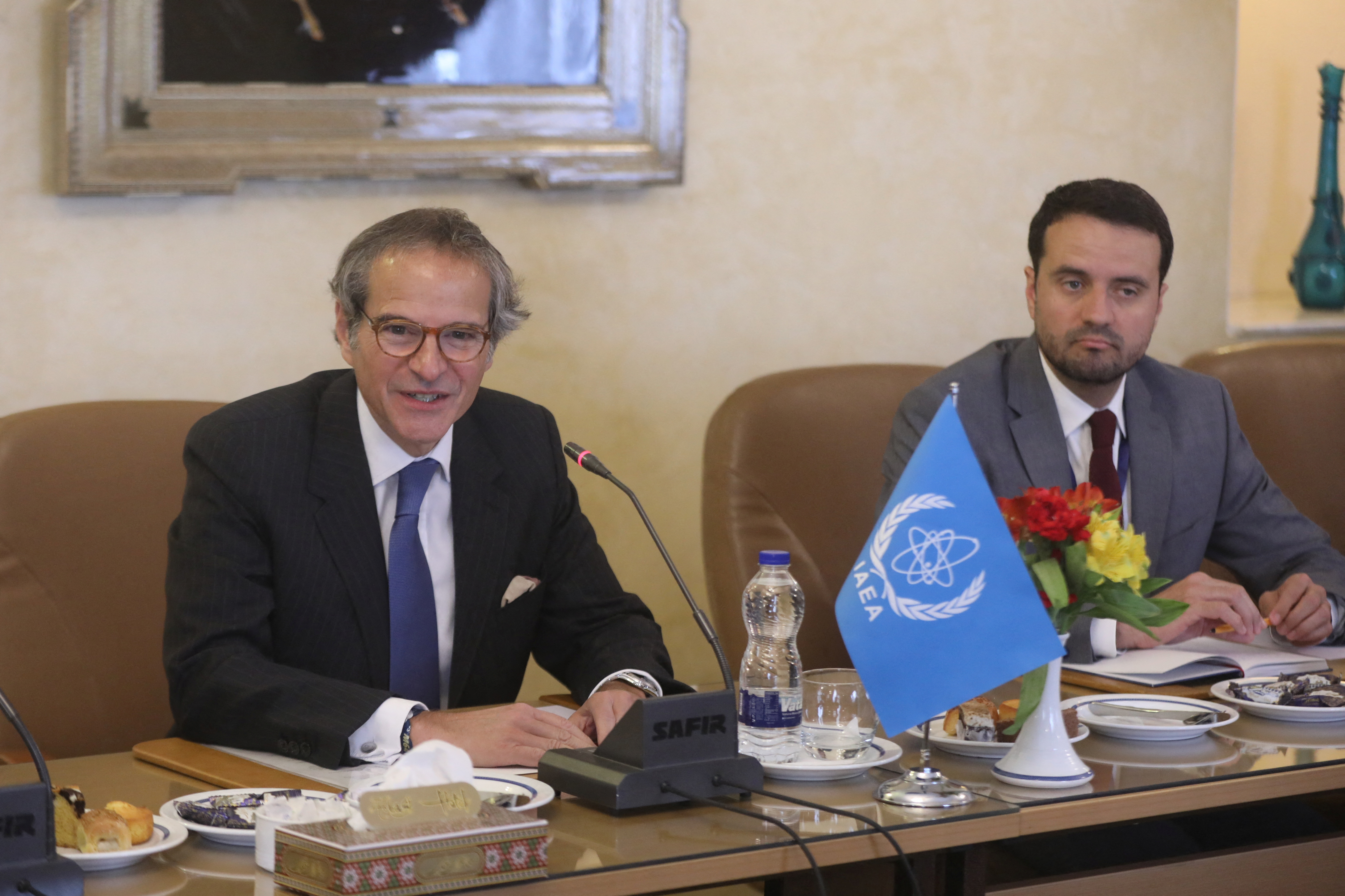 IAEA Director General Grossi meets with Head of Iran's Atomic Energy Organization Mohammad Eslami in Isfahan