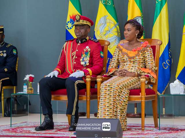 Military junta Gabon Oligui Nguema and wife