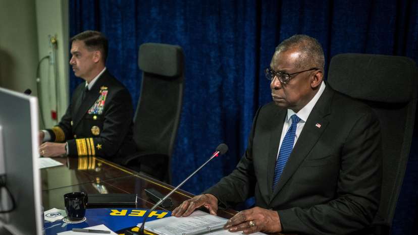 FILE PHOTO: U.S. Secretary of Defense Lloyd Austin visits NAVCENT in Bahrain