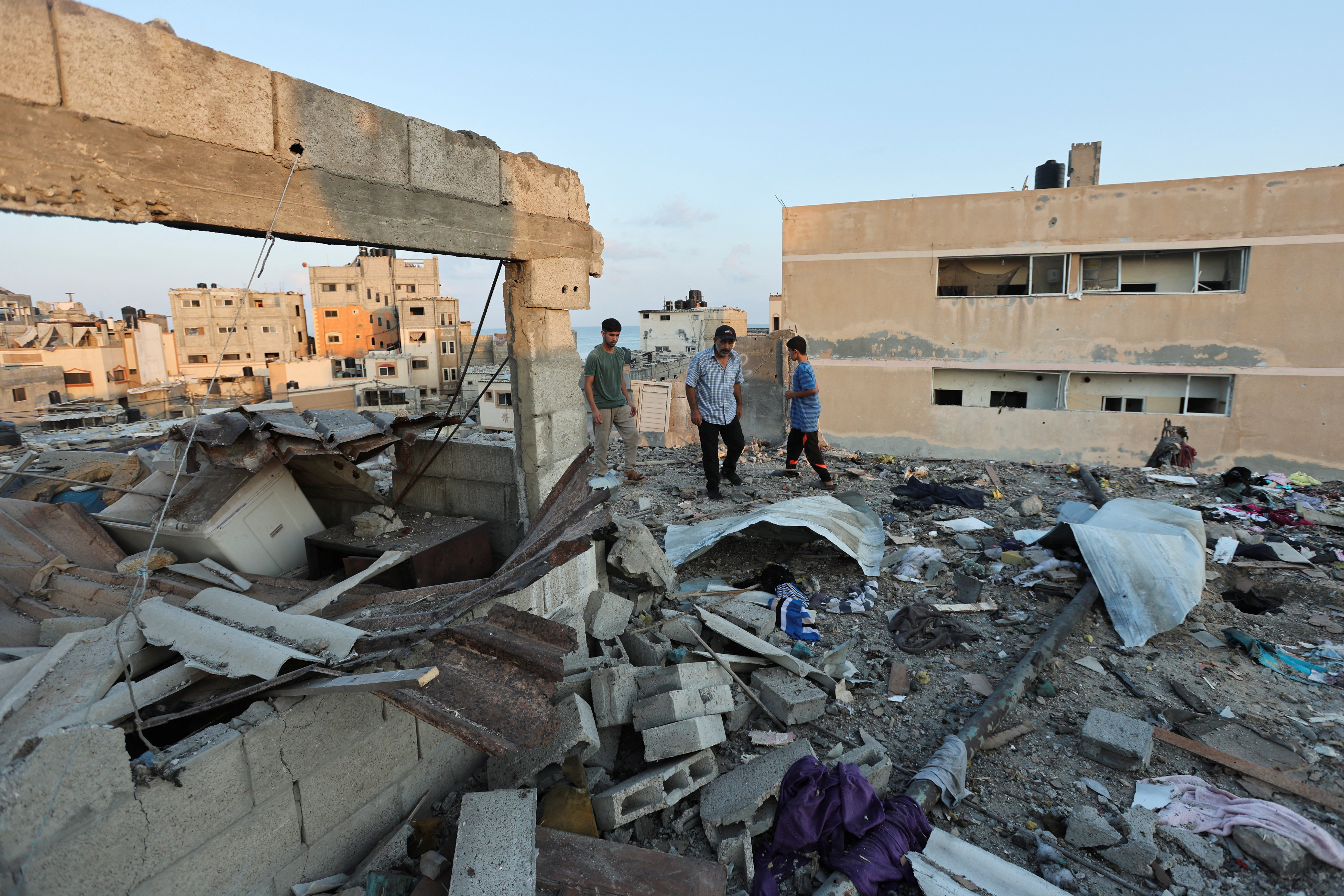 Site of an Israeli strike on a house, in Deir Al-Balah in the central Gaza Strip