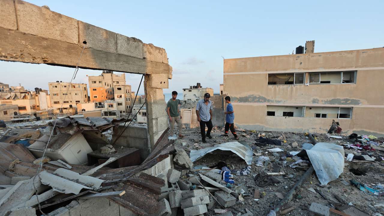 Site of an Israeli strike on a house, in Deir Al-Balah in the central Gaza Strip