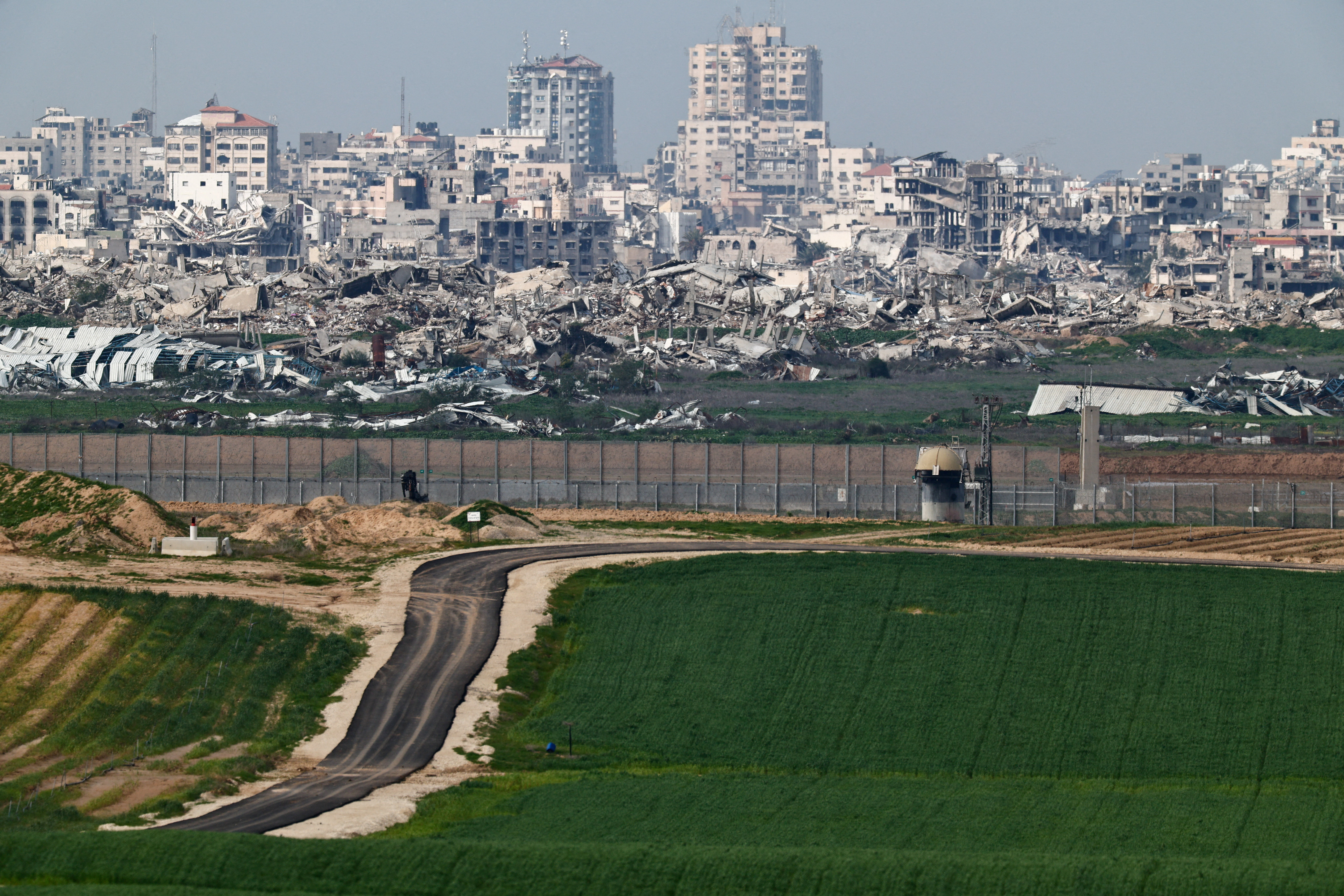 A field on the Israeli side of the Israel-Gaza border