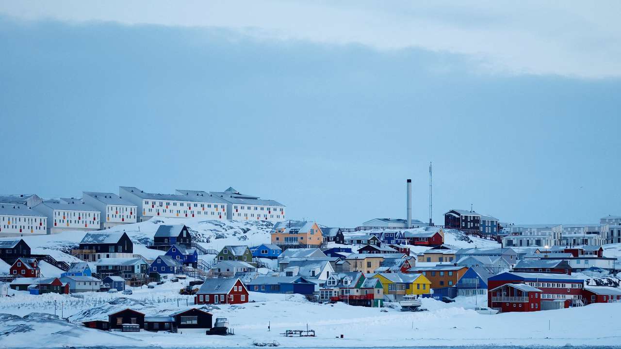 Icebergs float near Nuuk