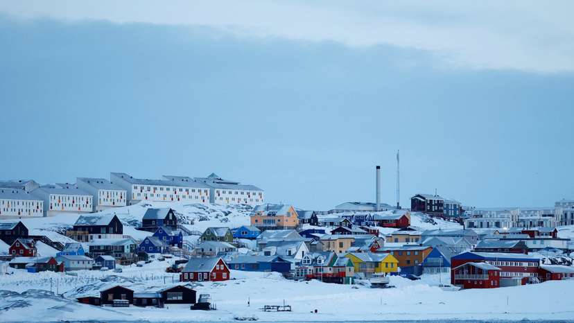 Icebergs float near Nuuk