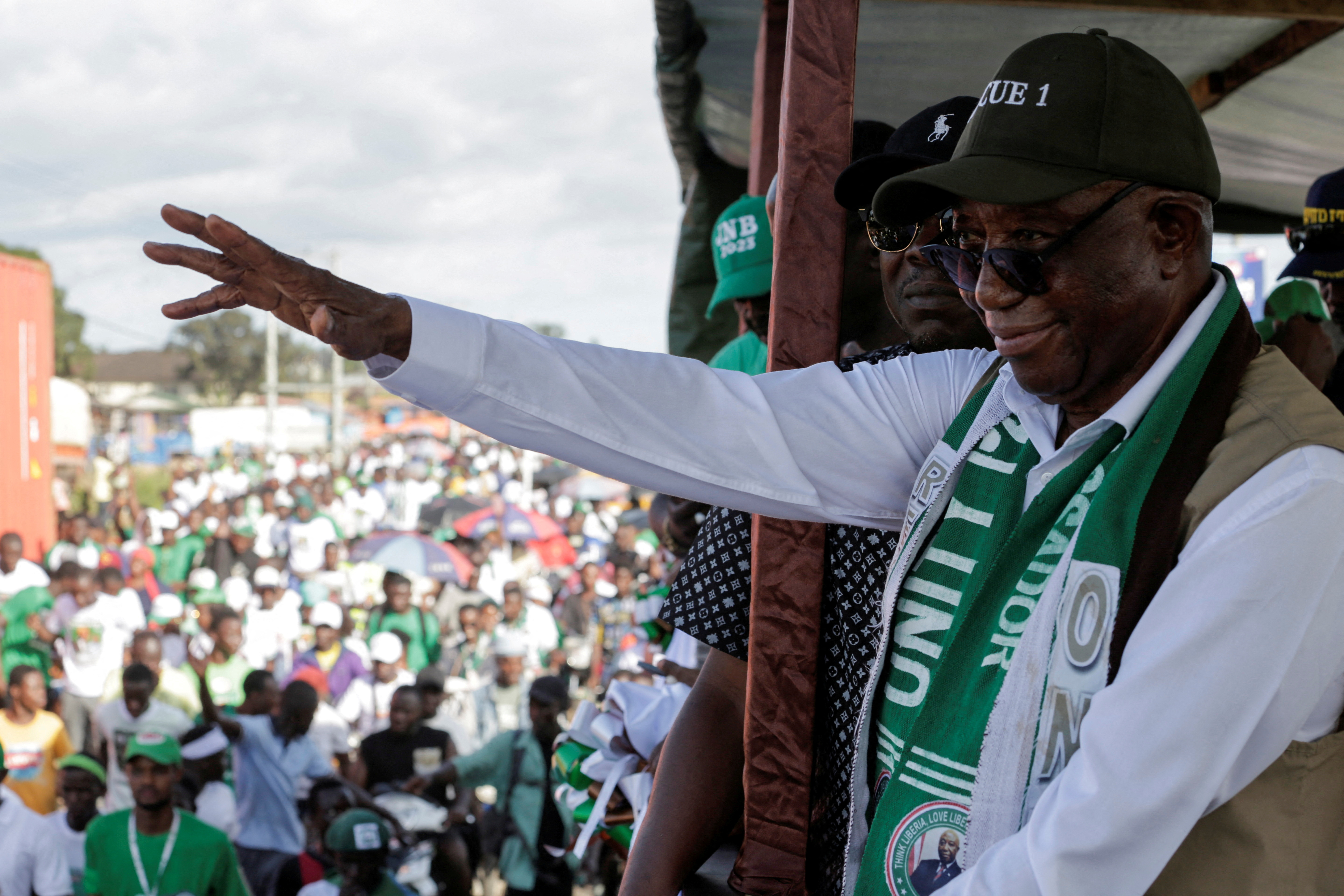 FILE PHOTO: Liberia's opposition, Unity Party, holds its final rally before polling day in Monrovia