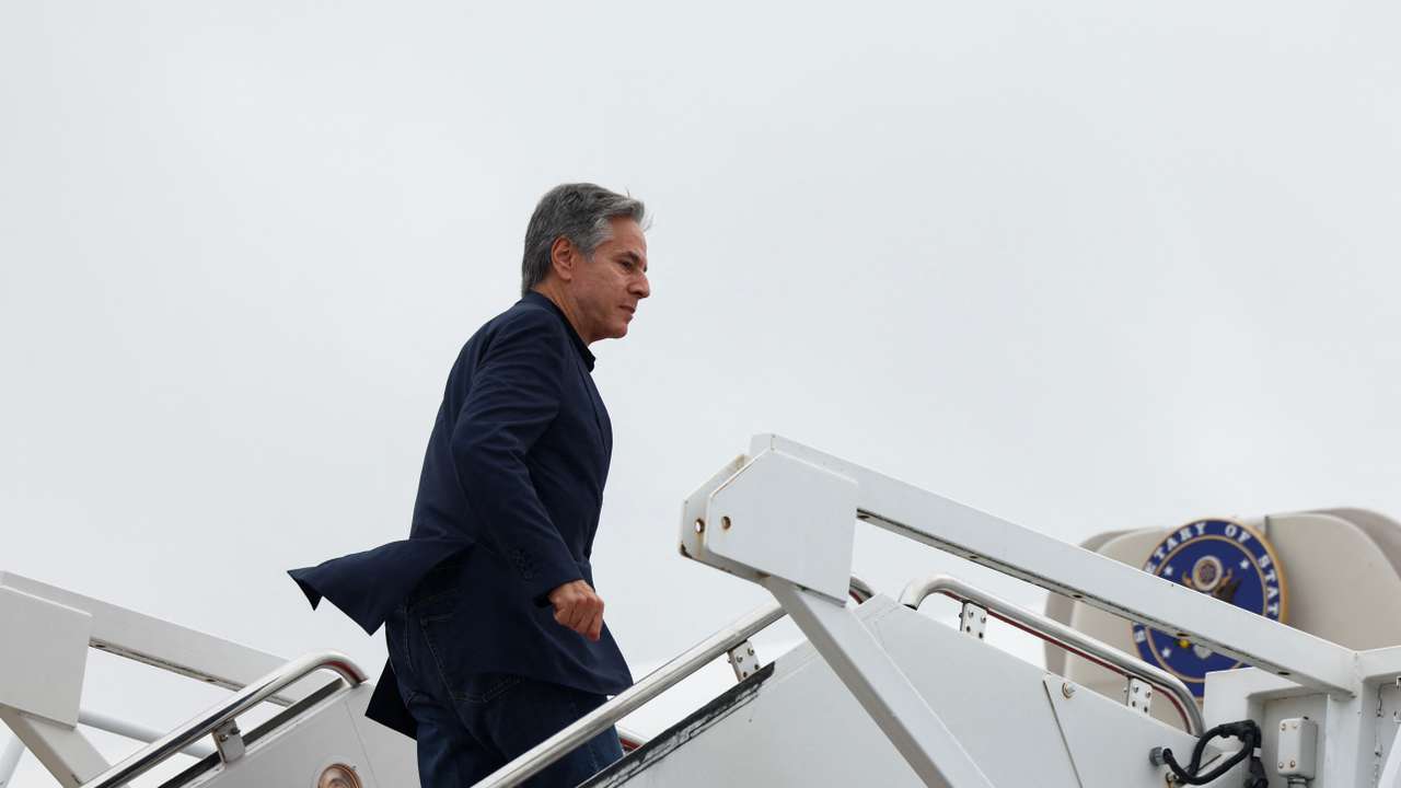 U.S. Secretary of State Antony Blinken departs for Egypt at Joint Base Andrews, Maryland