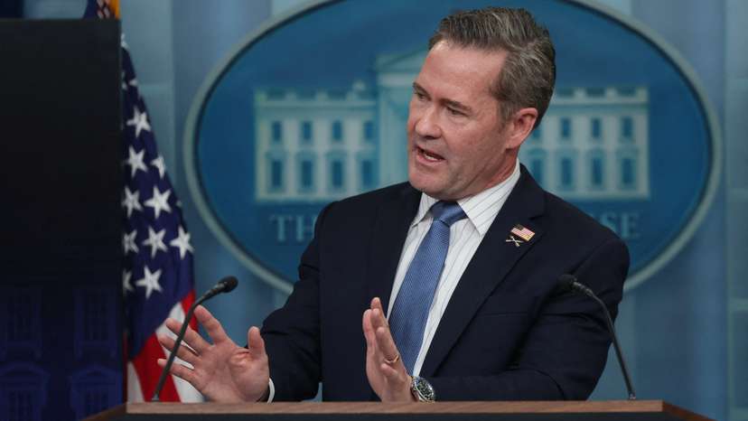 White House press secretary Leavitt holds a briefing at the White House in Washington