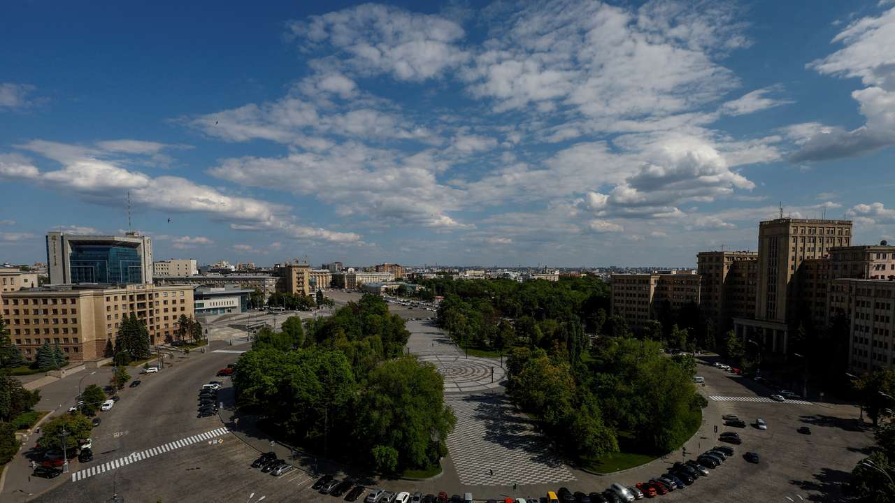 A general view of central Kharkiv