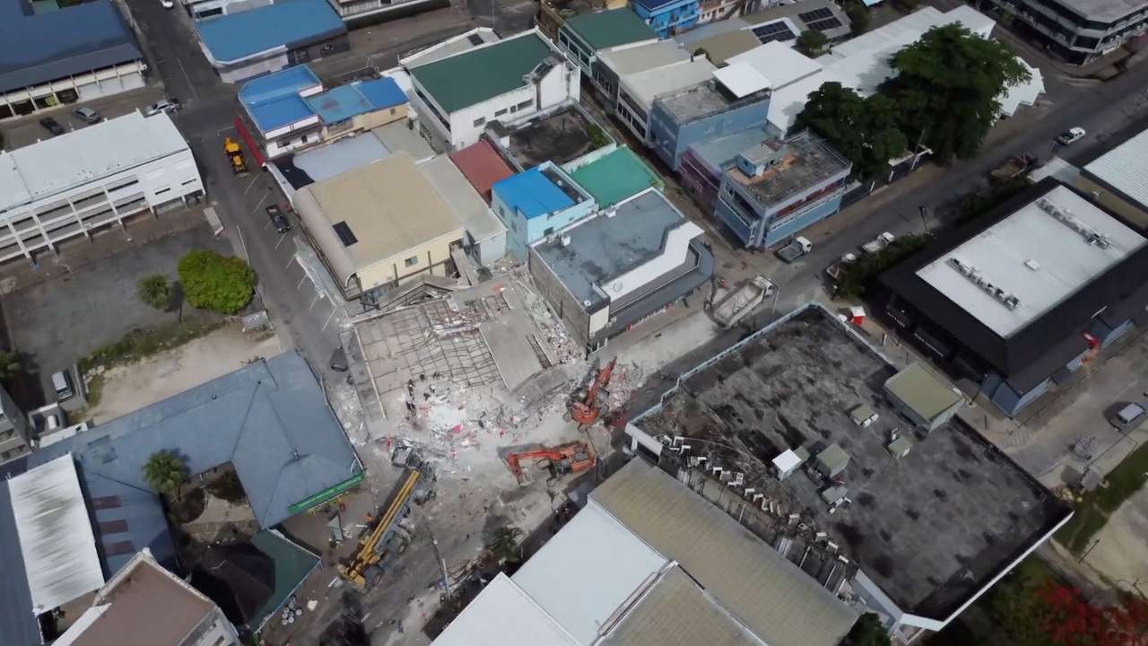 Aftermath of a strong earthquake in Port Vila