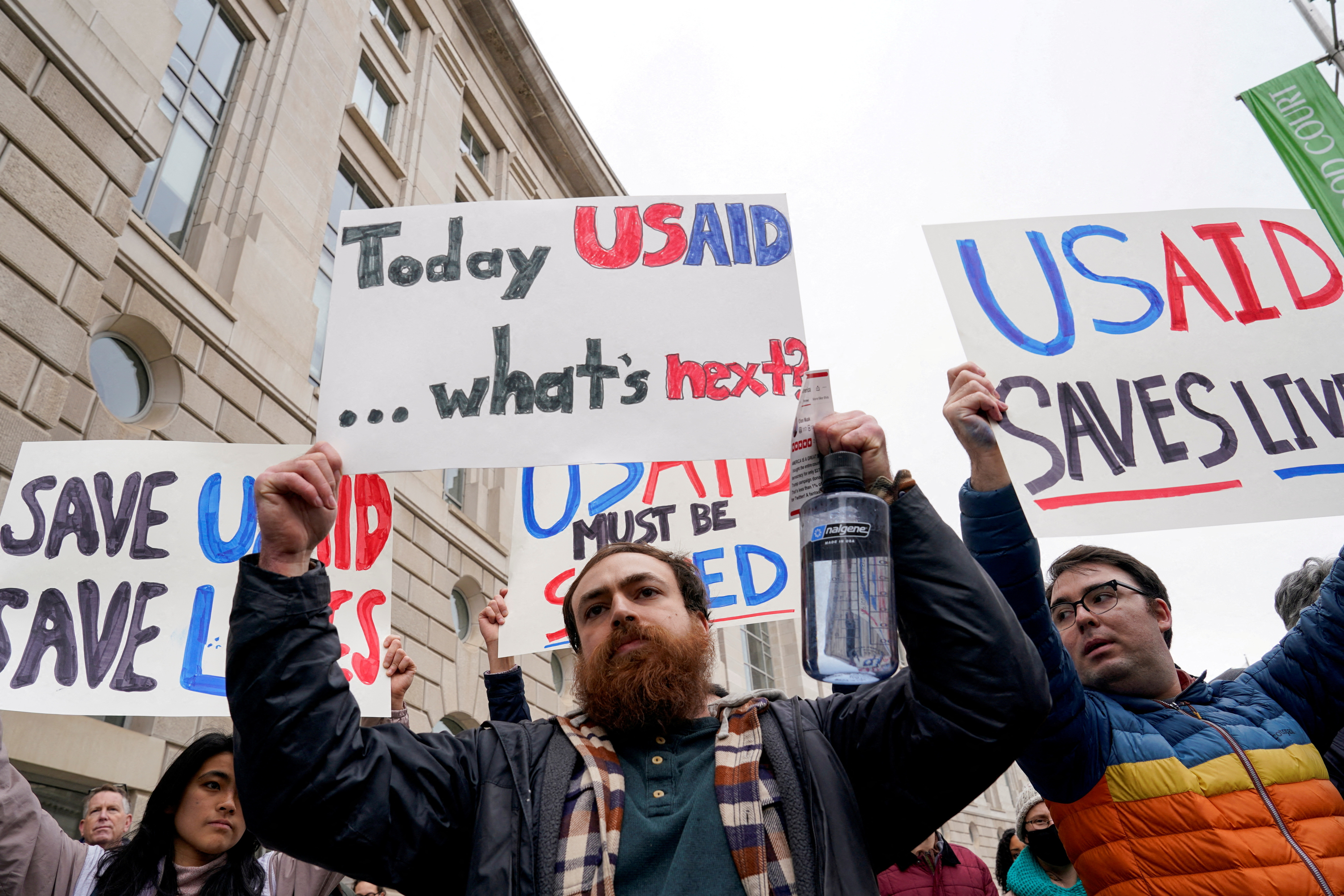 FILE PHOTO: The USAID building sits closed to employees after a memo was issued advising agency personnel to work remotely, in Washington