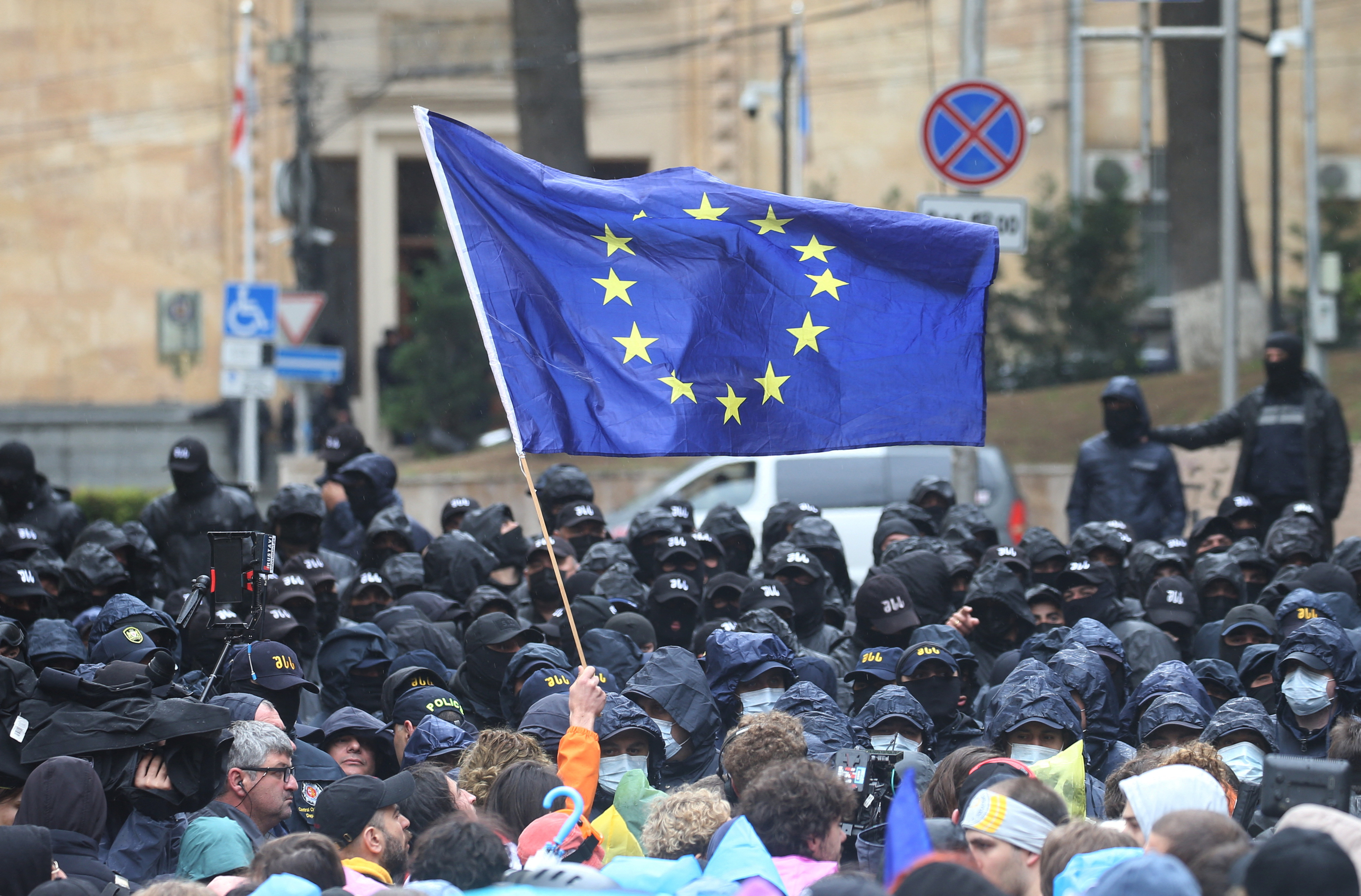 Protest against a bill on "foreign agents" in Tbilisi