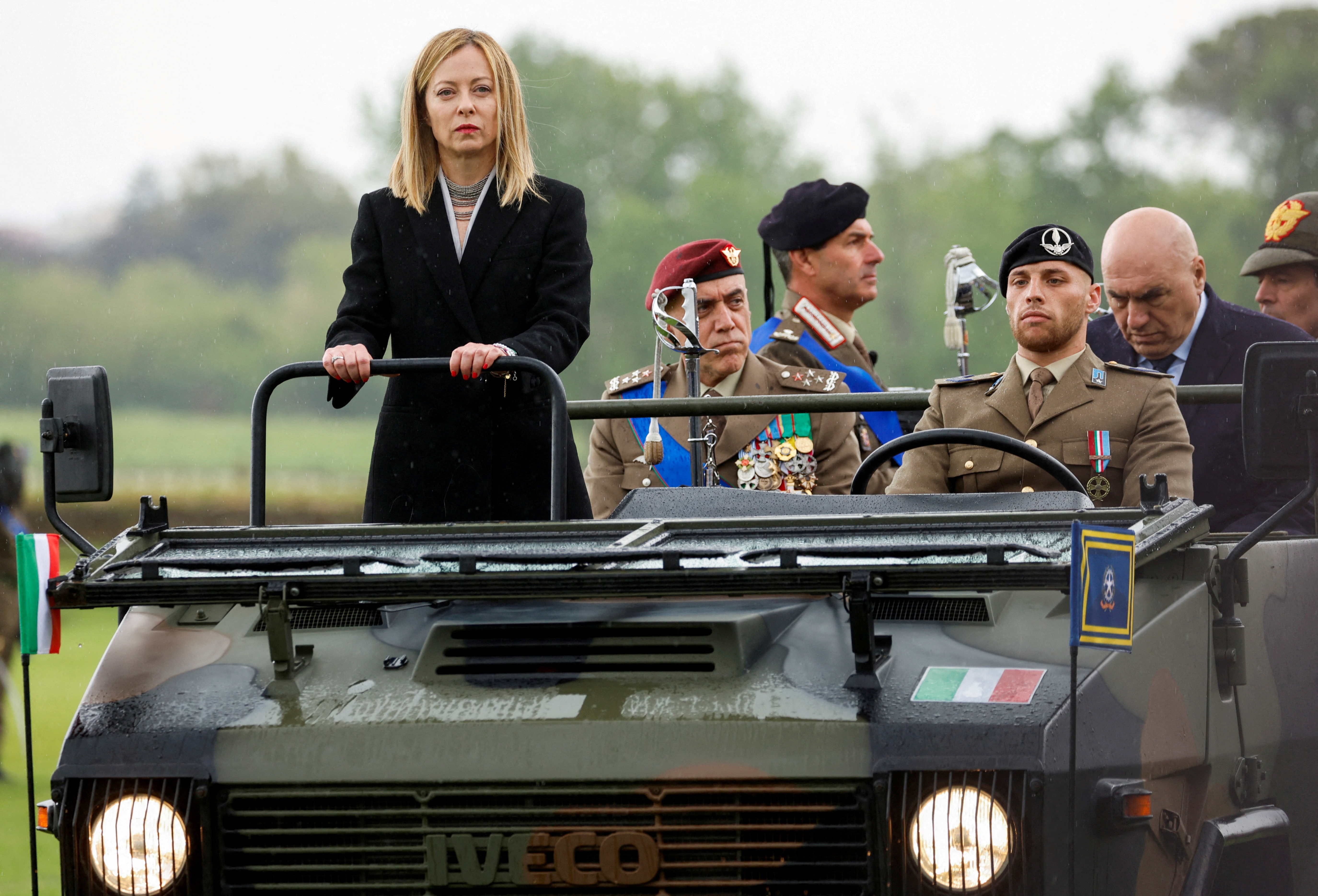 FILE PHOTO: Italy's PM Giorgia Meloni attends a ceremony to mark the 163rd anniversary of the Italian Army