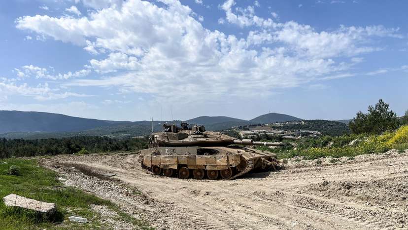 Israeli military force positions at Israel-Lebanon border
