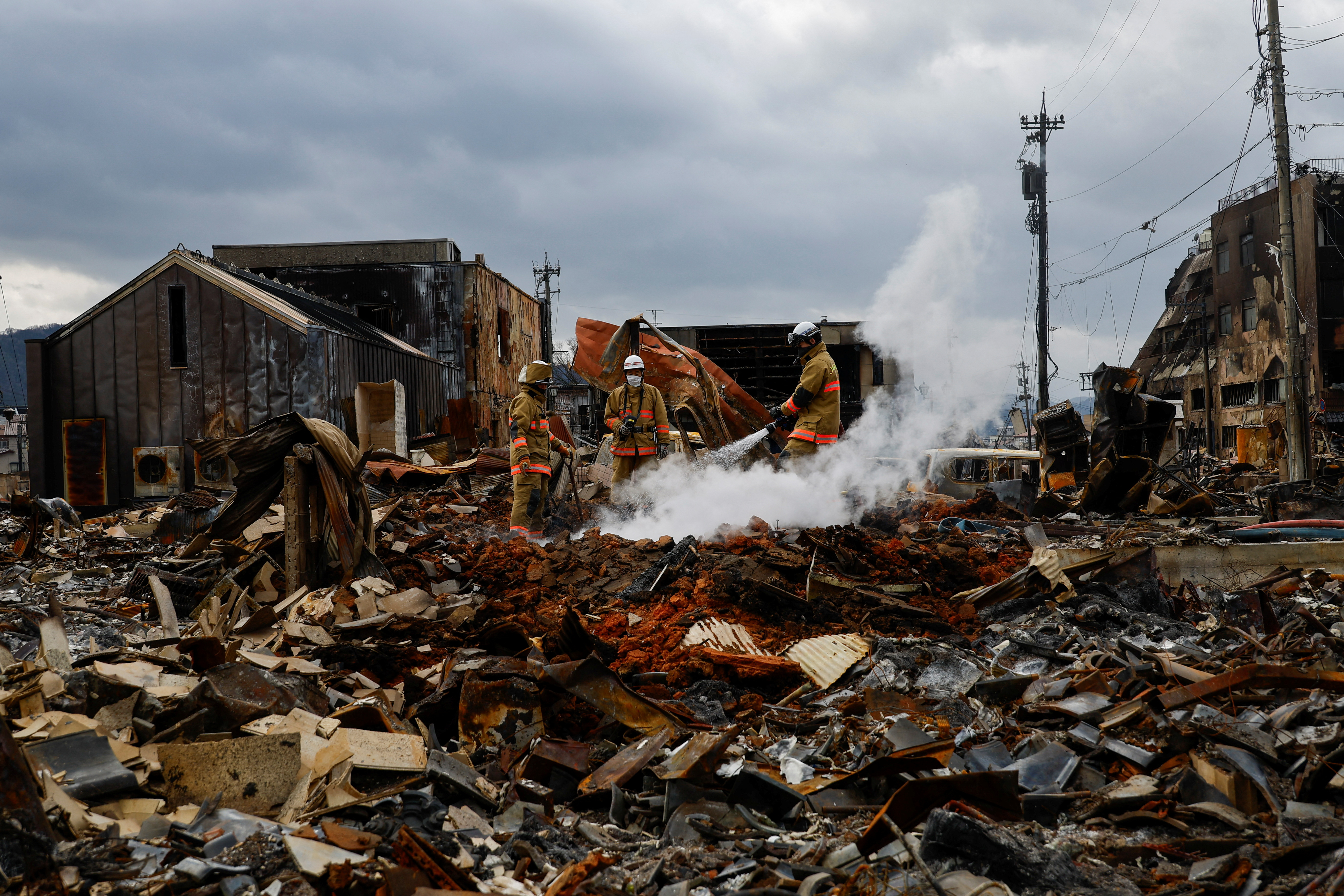 Aftermath of an earthquake, in Wajima