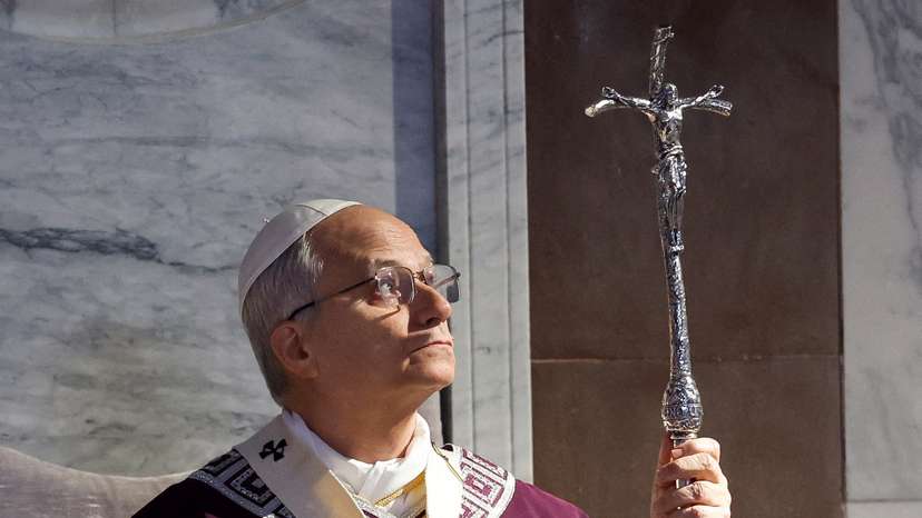 Pope Leo XIV attends the Ash Wednesday Mass at the Santa Sabina Basilica in Rome