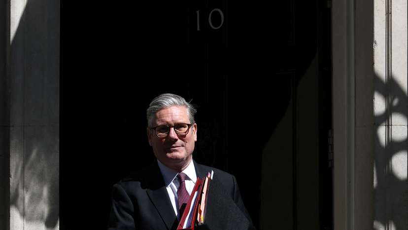 British Prime Minister Starmer leaves 10 Downing Street in London