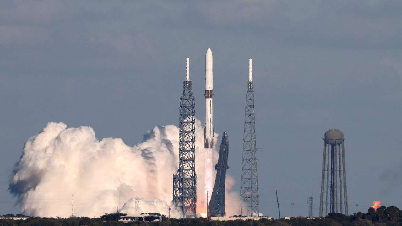 Blue Origin New Glenn rocket launches on NASA's EscaPADE mission, which is carrying two satellites to orbit Mars, in Cape Canaveral