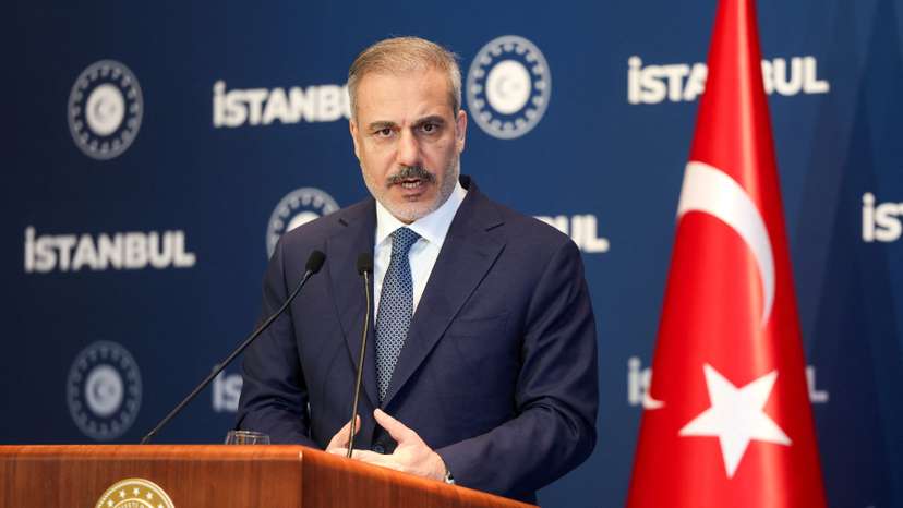 Turkey's Foreign Minister Fidan speaks during a press conference in Istanbul