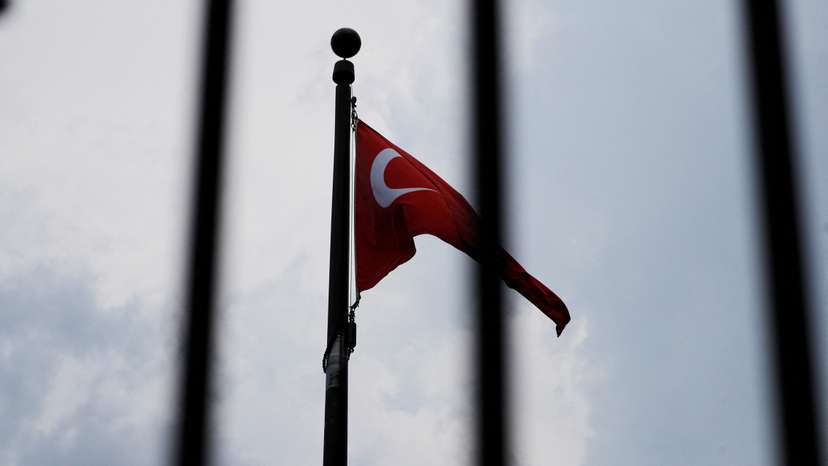 FILE PHOTO: The Turkish flag flies at the Embassy of Turkey in Washington