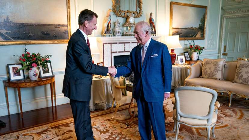 FILE PHOTO: Britain's King Charles receives Chancellor of the Exchequer Hunt at Buckingham Palace in London