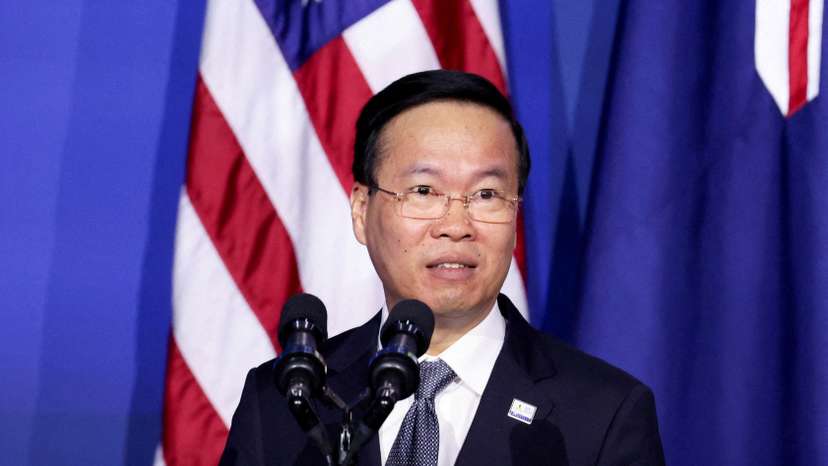 FILE PHOTO: Vietnam's President Vo Van Thuong speaks as he attends the Indo-Pacific Economic Framework (IPEF) Leaders event