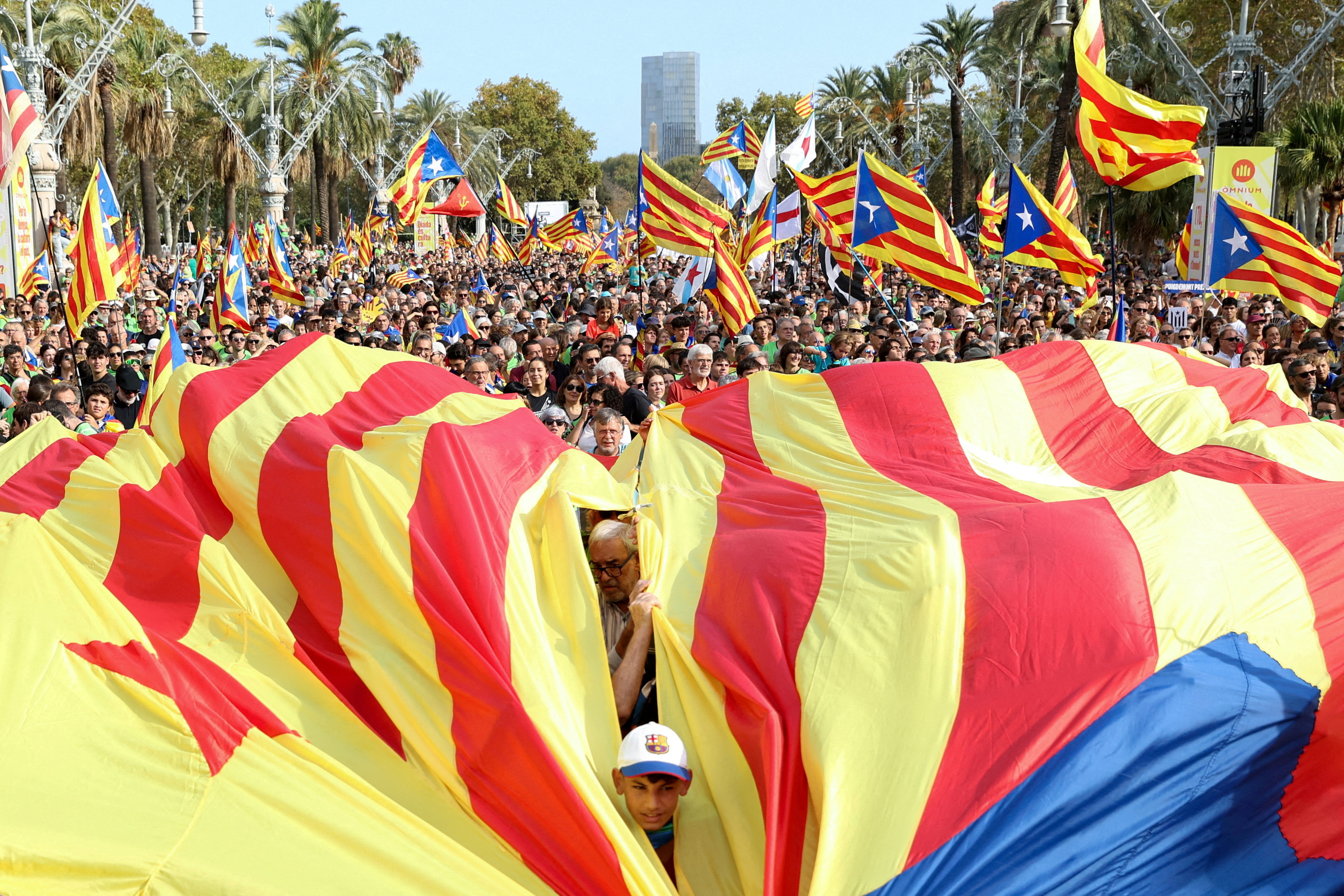 FILE PHOTO: Demonstration on Catalonia's national day 'LaDiada', in Barcelona