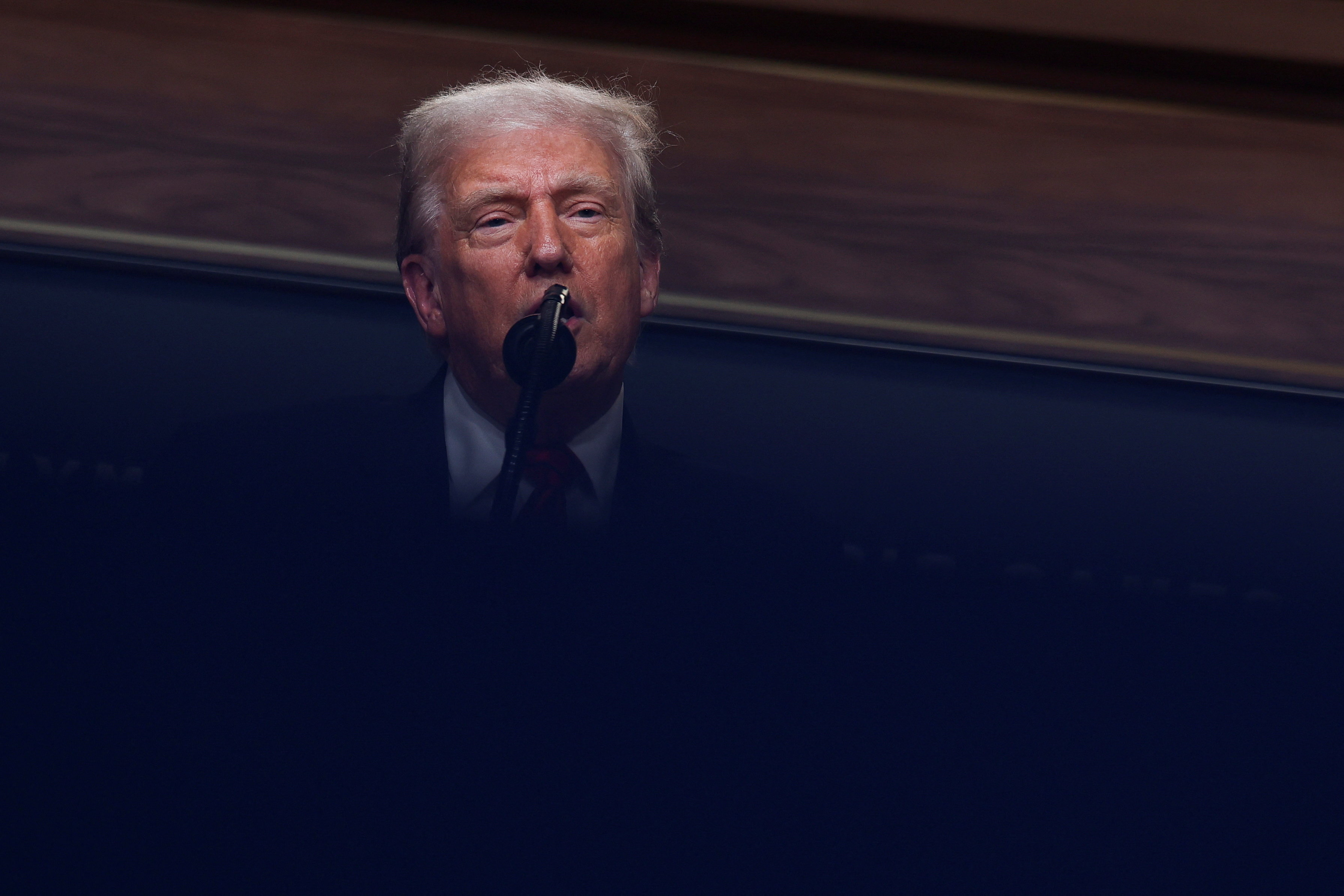 FILE PHOTO: U.S. President Donald Trump delivers remarks at the White House campus in Washington, D.C., U.S
