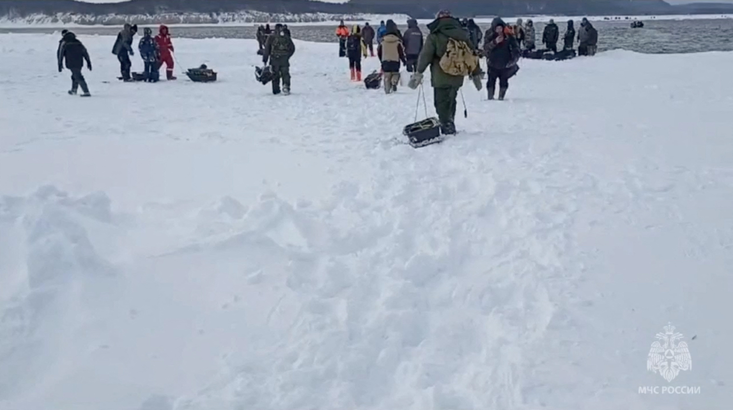 Russia says it rescues fishermen stranded on ice floe in Western Pacific sea