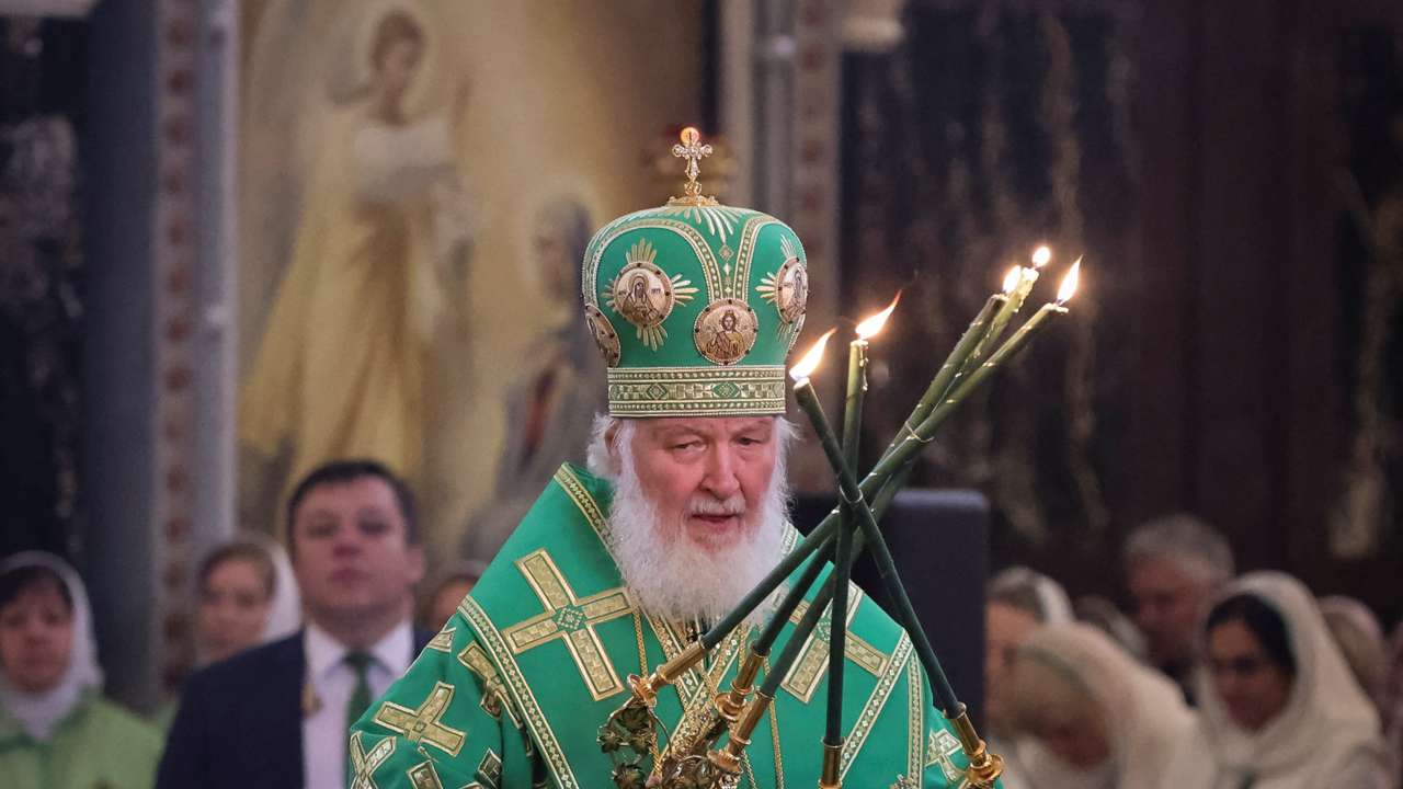 Patriarch Kirill of Moscow and All Russia leads a service in the Cathedral of Christ the Saviour in Moscow