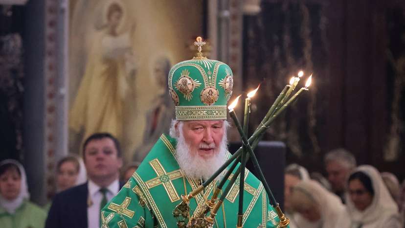 Patriarch Kirill of Moscow and All Russia leads a service in the Cathedral of Christ the Saviour in Moscow